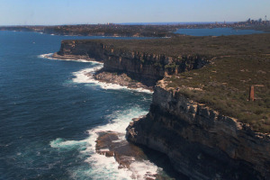 The striking cliff-faces of Sydney's North Head, overlooking the sea, are dramatic and breathtaking. Photo: P.Pickering, SydneyOutBack.com.au